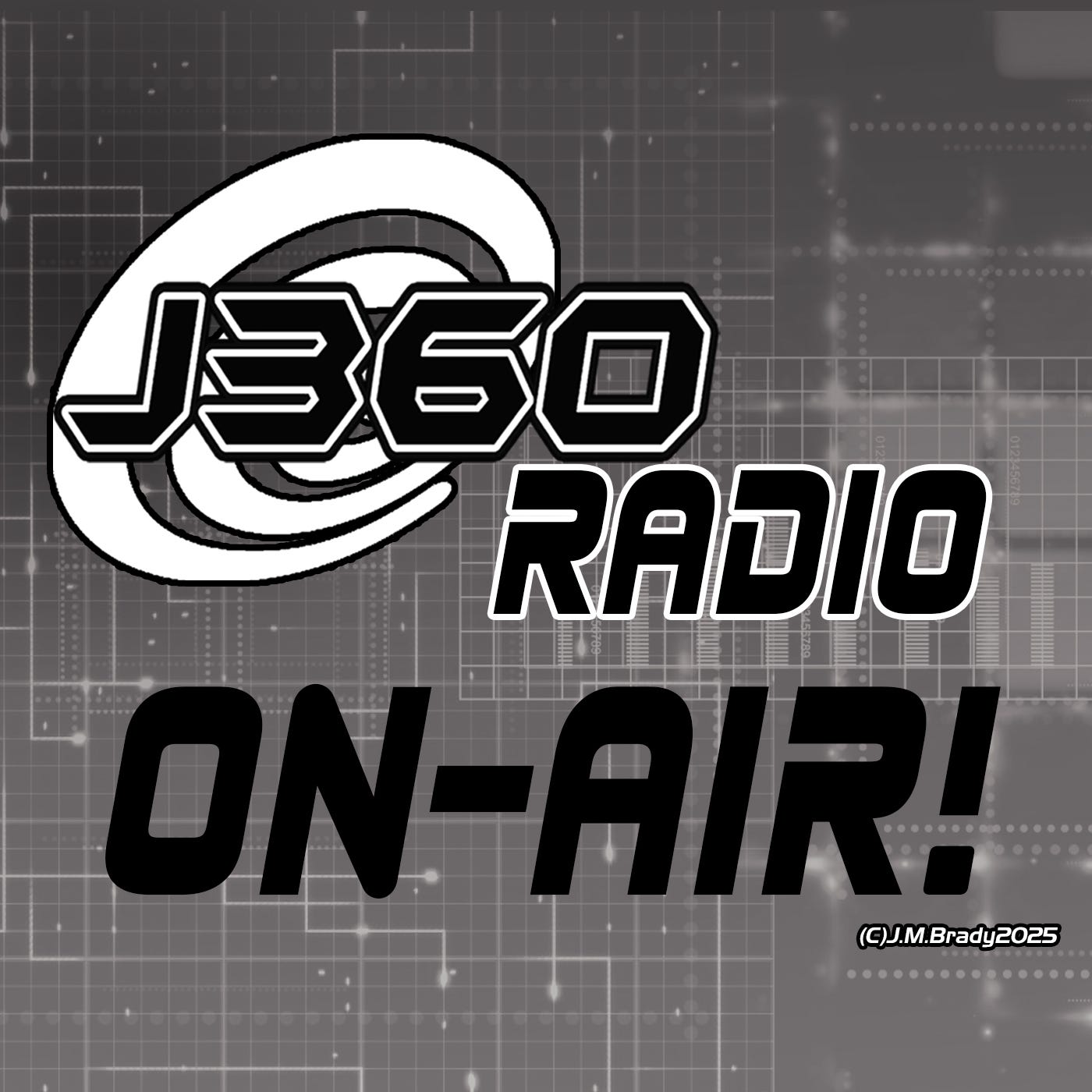 Featuring J360 Radio on a computer screen, along with the words ON AIR showing the show is live. 