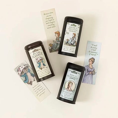 Literary inspired tea tins