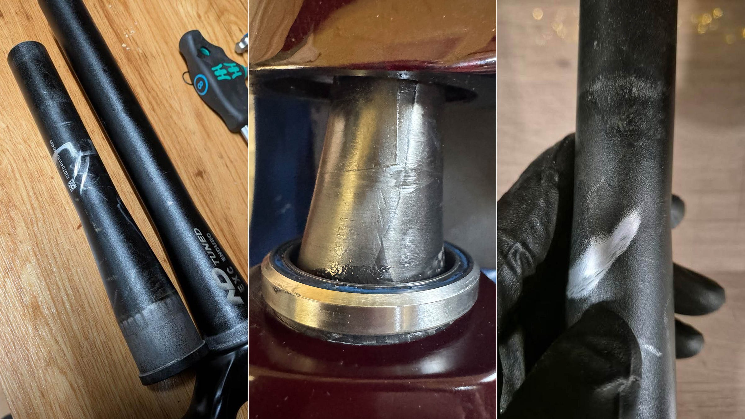 Steerer tube damage from internal cable routing