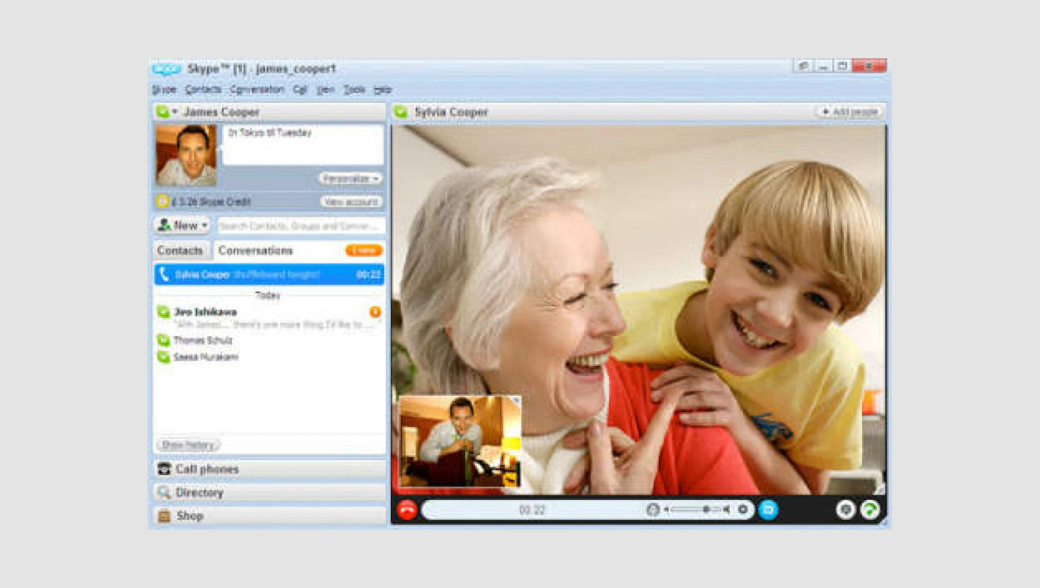 Screenshot of a Skype call
