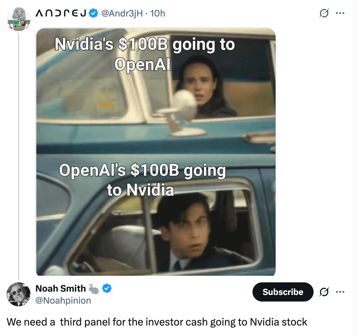 We need a  third panel for the investor cash going to Nvidia stock