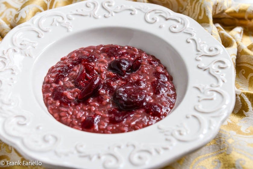 Risotto all'Amarone e ciliegie