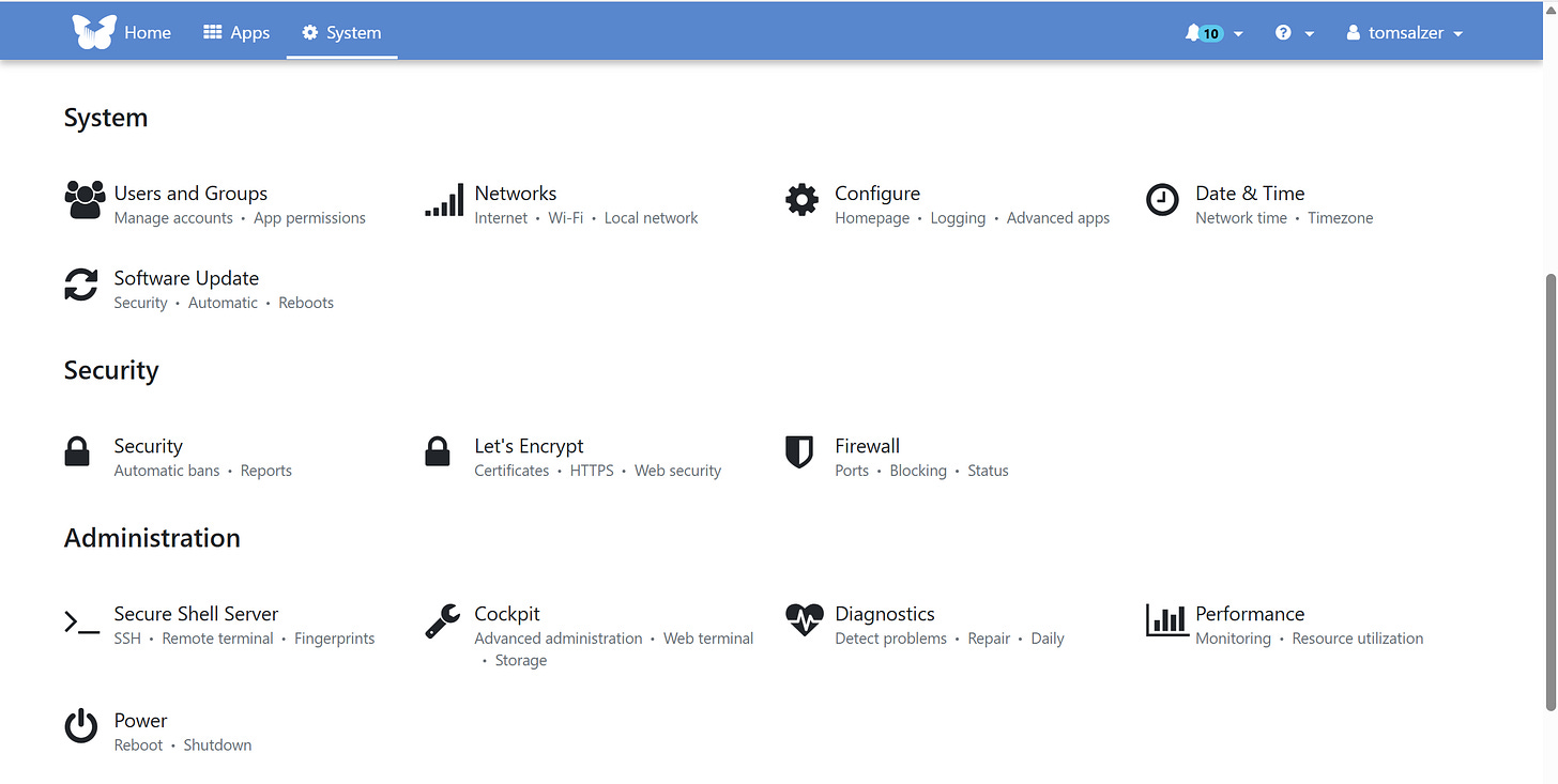 More system choices in Freedombox