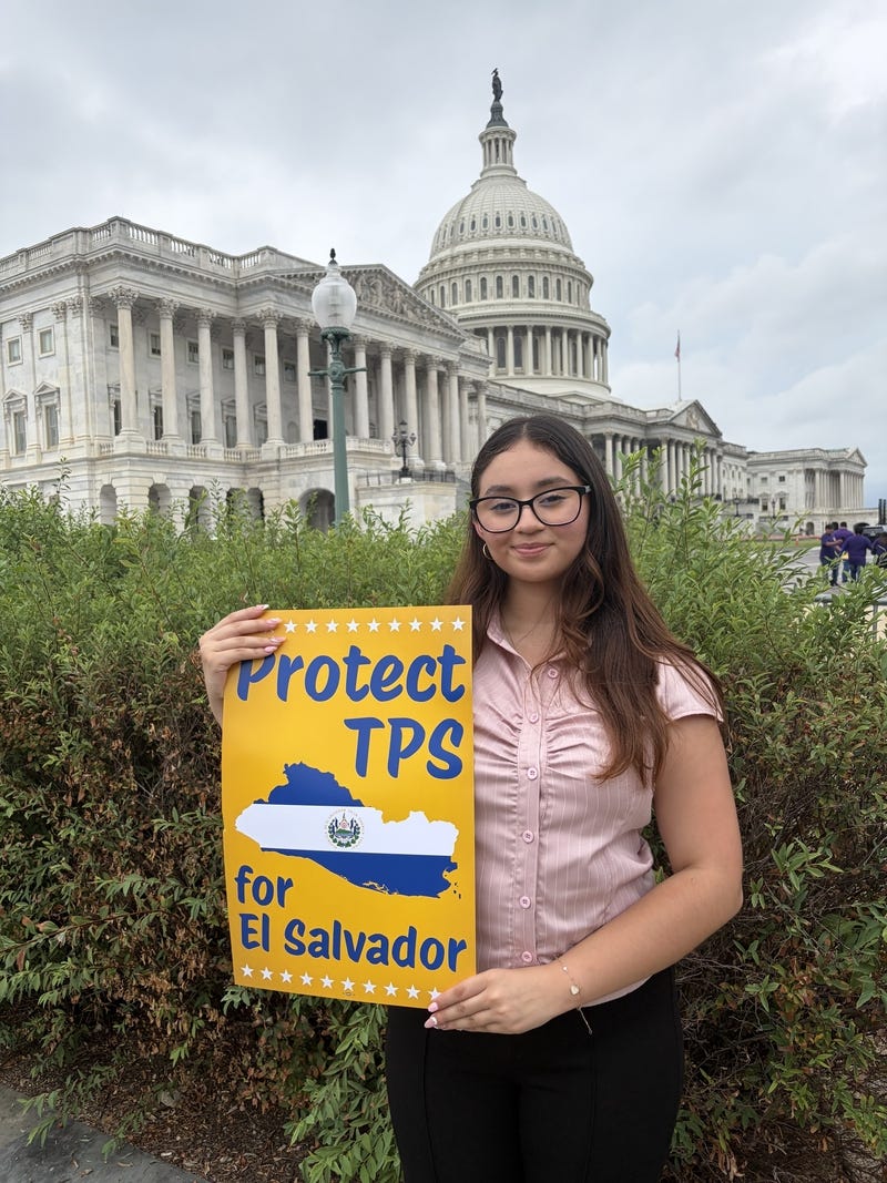 Cristel Argueta, a 20-year-old criminology and criminal justice college student, traveled to Washington, D.C. to advocate for Temporary Protected Status holders as well as push for the Trump administration to renew humanitarian protections for Salvadorans. Her mother is a TPS recipient who came to the U.S. at 19, after she fled the civil war in El Salvador. (Photo by Ariana Figueroa/States Newsroom) Cristel Argueta, a 20-year-old criminology and criminal justice college student, traveled to Washington, D.C. to advocate for Temporary Protected Status holders as well as push for the Trump administration to renew humanitarian protections for Salvadorans. Her mother is a TPS recipient who came to the U.S. at 19, after she fled the civil war in El Salvador. (Photo by Ariana Figueroa/States Newsroom)