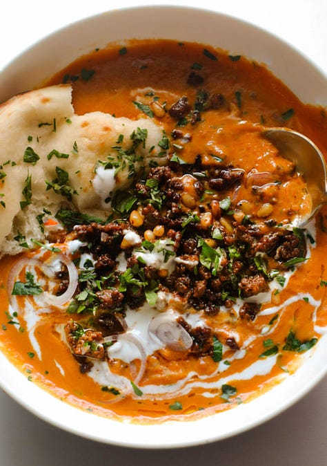 queso chili, chicken pasta bake, carrot soup
