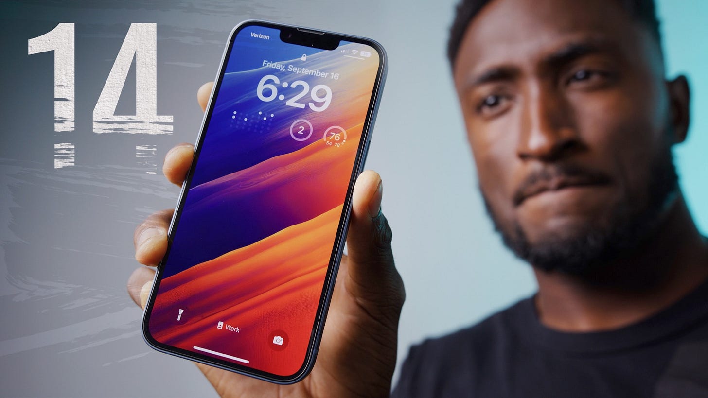 Marques Brownlee on Twitter: "NEW VIDEO - iPhone 14 Review: Repackaging  101! https://t.co/2VkWXFW9HB https://t.co/fdSFjO2st8" / Twitter