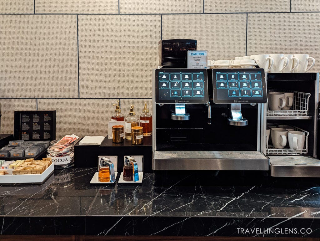 Las Vegas airport Amex Centurion Lounge, coffee machine.