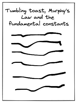 A stylized paper with the title: Tumbling toast, Murphy's Law and fundamental constants A stylized paper with the title: Tumbling toast, Murphy's Law and fundamental constants