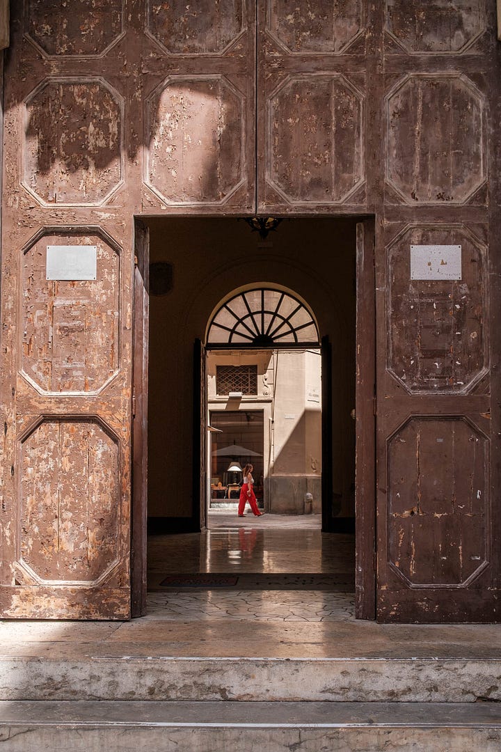 Views through doorways into hidden spaces and courtyards