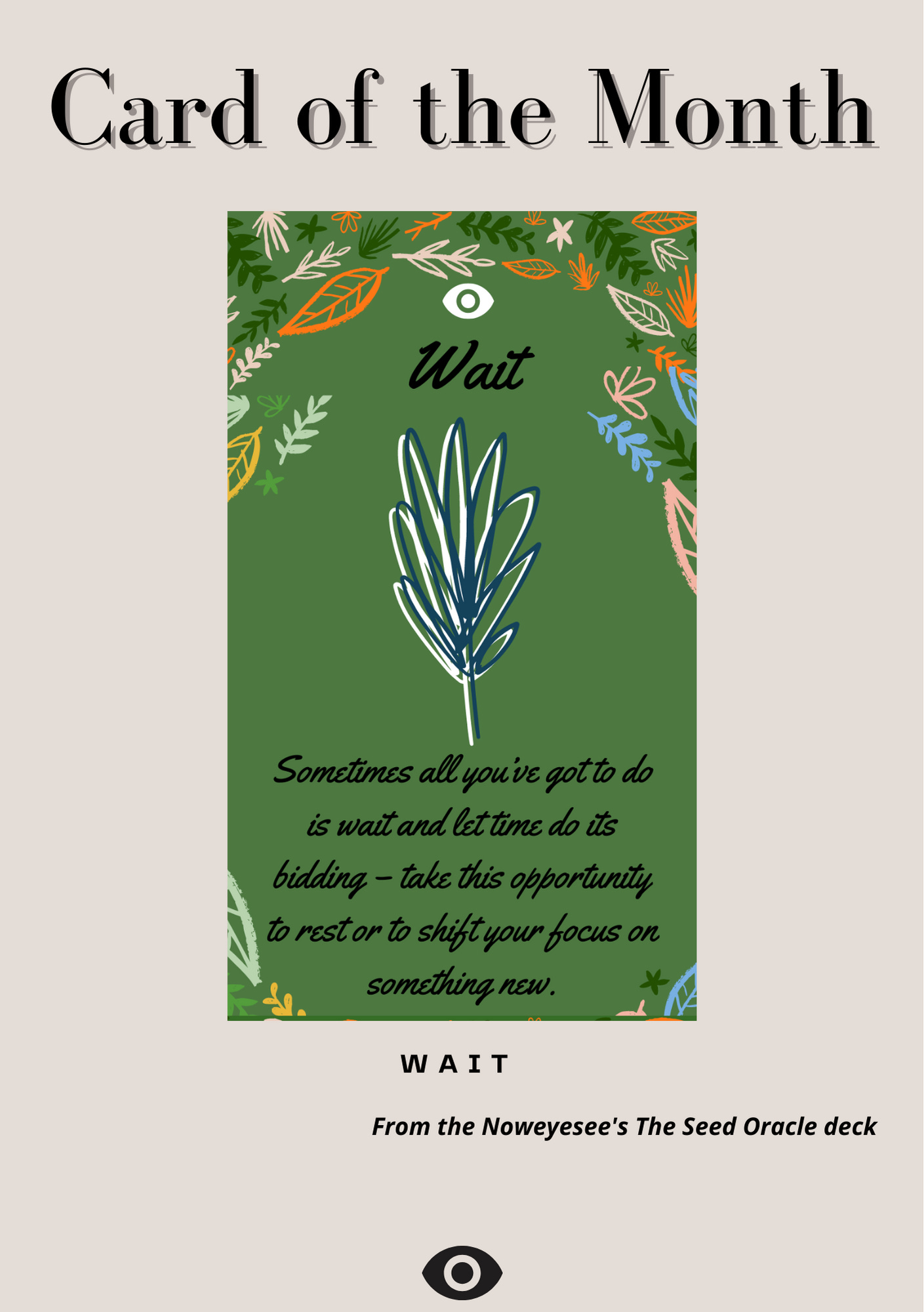 • Card of the Month   Wait 