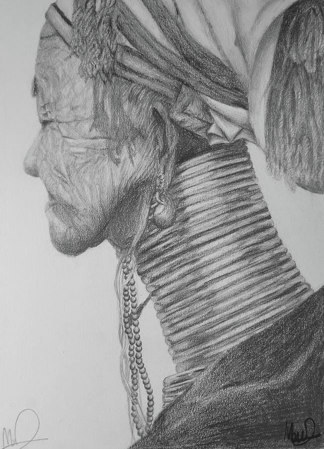 Karenni Kayan woman Drawing by Maw Reh - Fine Art America