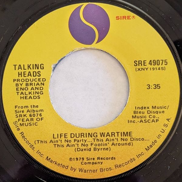 Talking Heads – Life During Wartime | Releases | Discogs