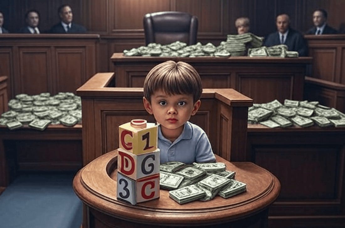 A child sitting at a desk with stacks of money

AI-generated content may be incorrect.