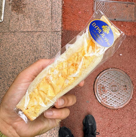 Various fruit and egg sandwiches