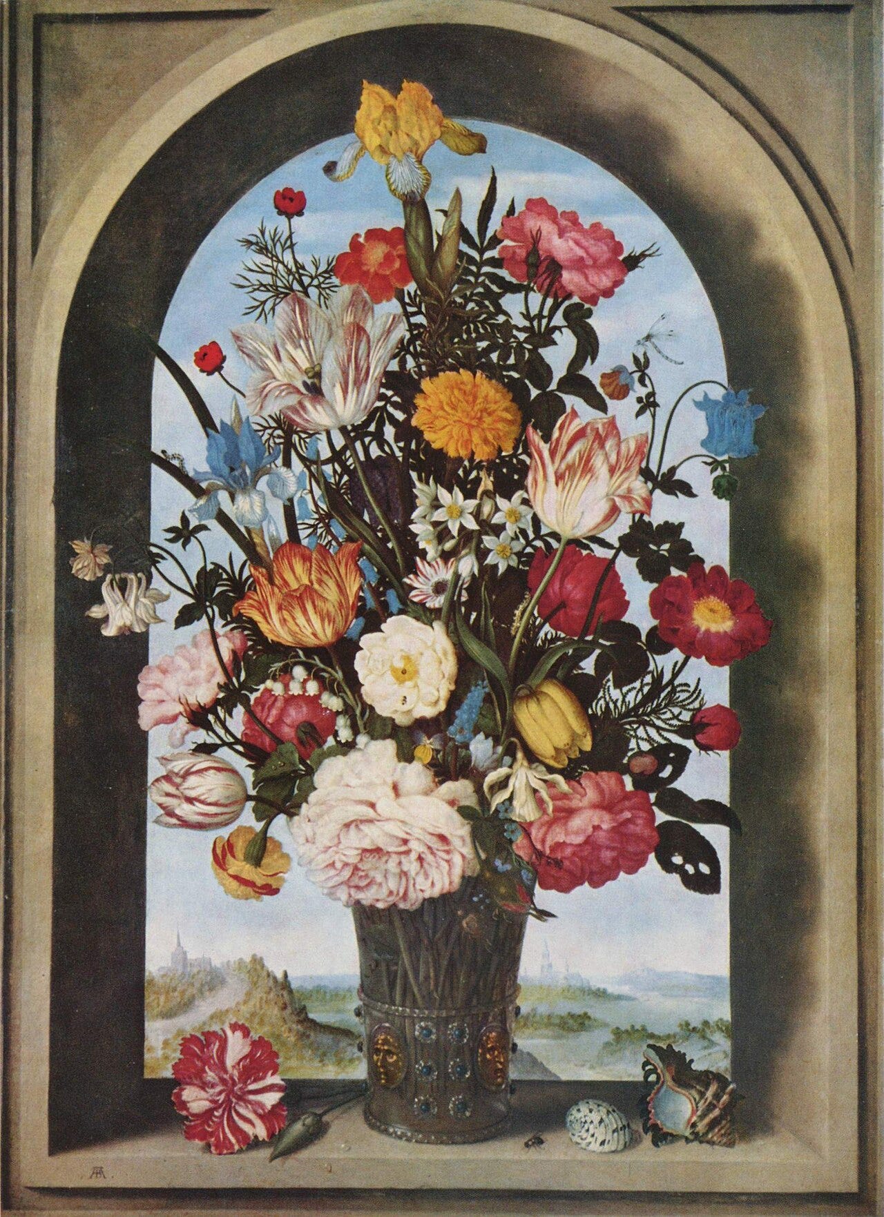Bosschaert flower bouquet window Bosschaert flower bouquet window