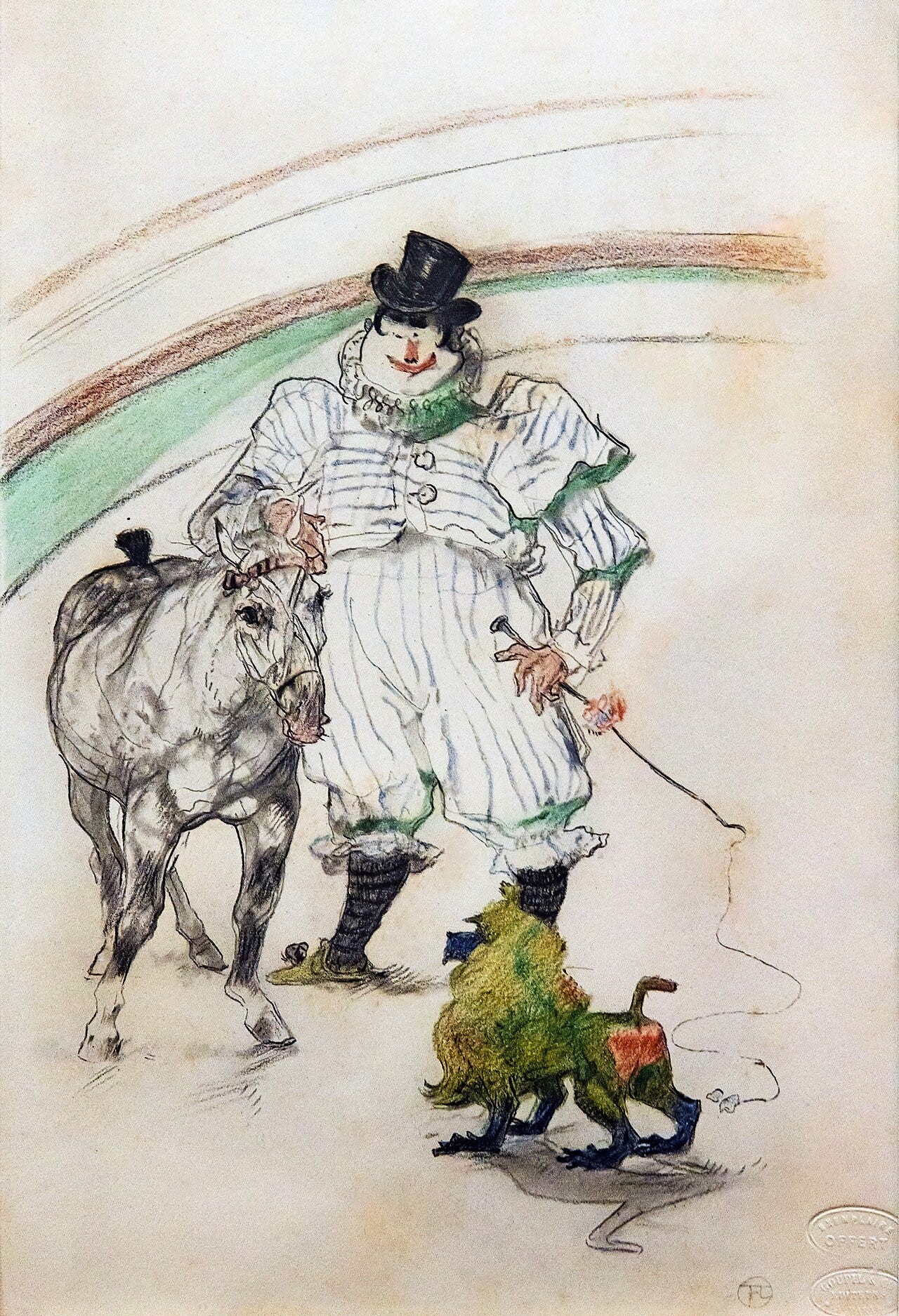 Toulouse Lautrec drawing of a horse and trained monkey at the circus, 1899 Toulouse Lautrec drawing of a horse and trained monkey at the circus, 1899