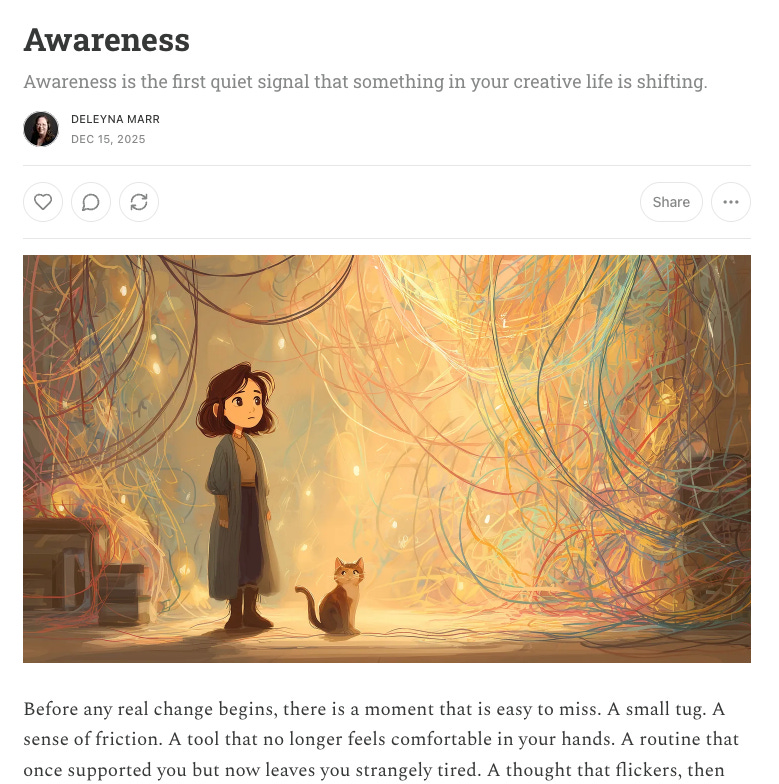 Deleyna Marr's article art on Awareness Deleyna Marr's article art on Awareness