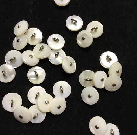 pearl and silver buttons
