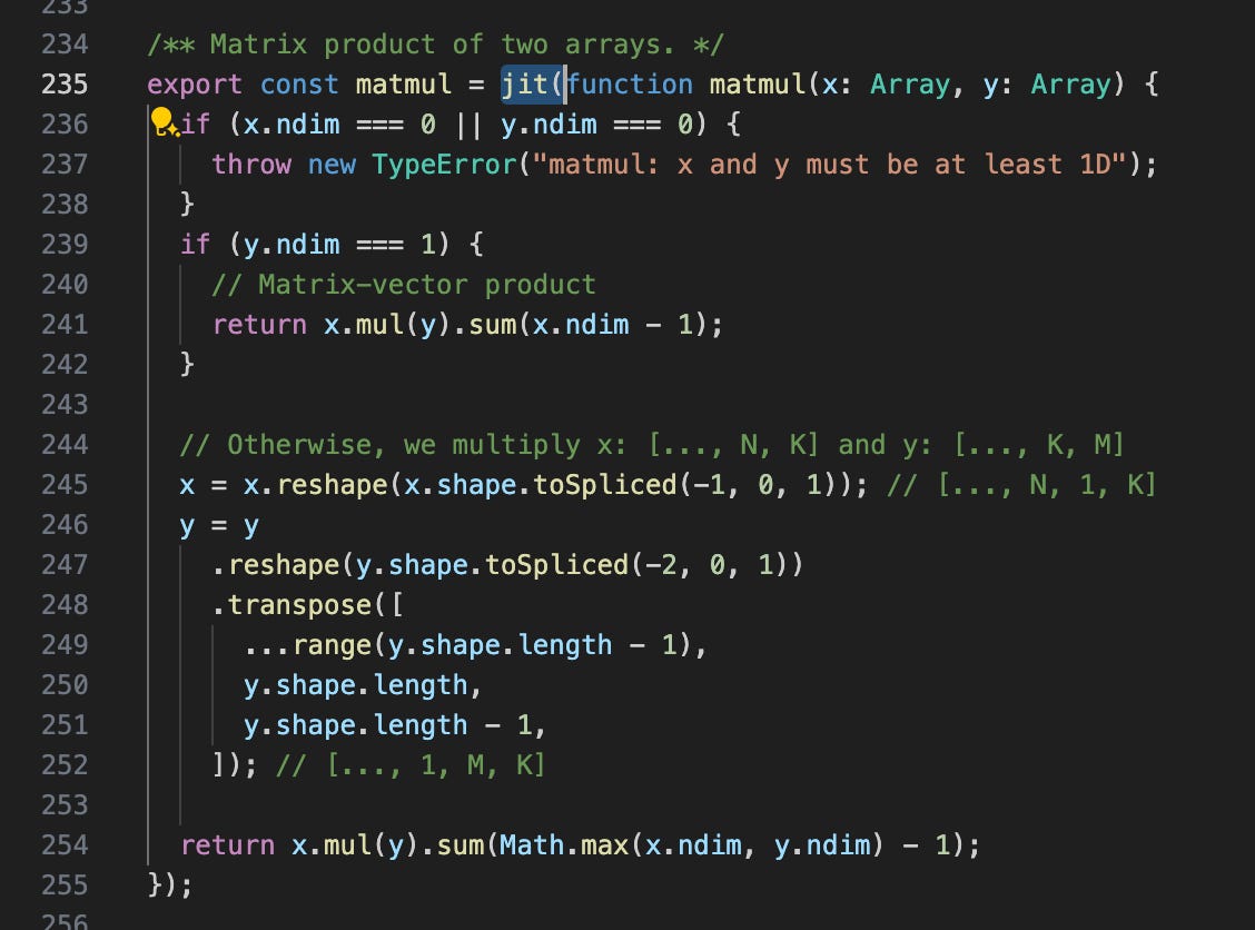 How the jax.jit() JIT compiler works in jax-js