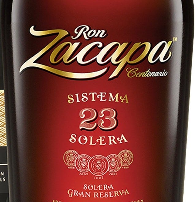 Ron Zacapa 23 Centenario front label