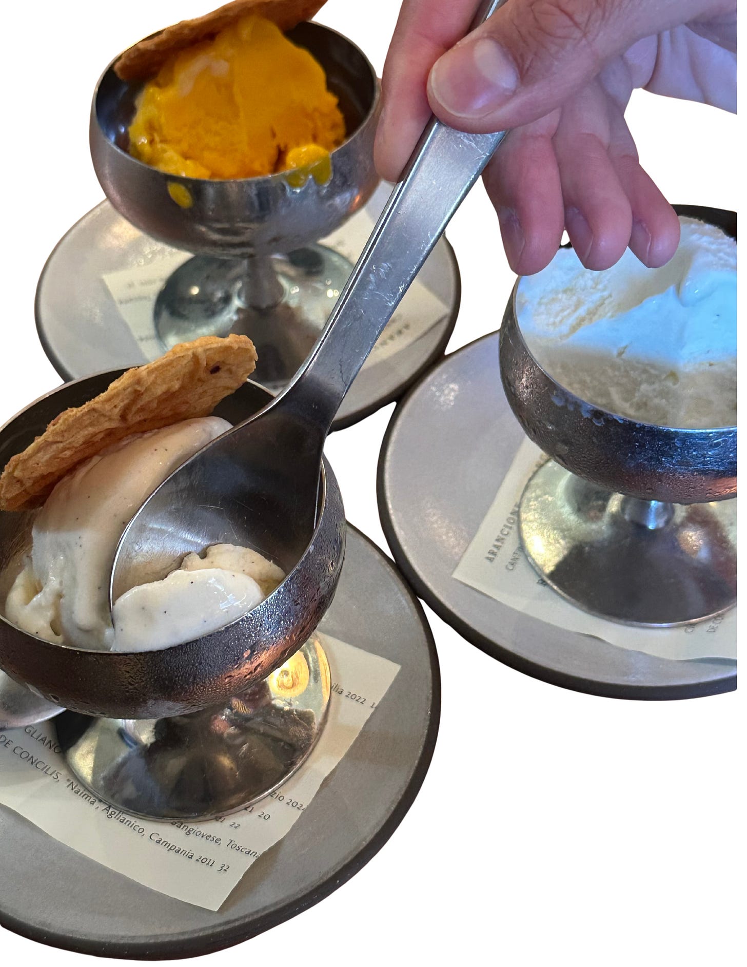 Mango, fig leaf, and vanilla-honeycomb ice cream at Cotogna in SF Mango, fig leaf, and vanilla-honeycomb ice cream at Cotogna in SF