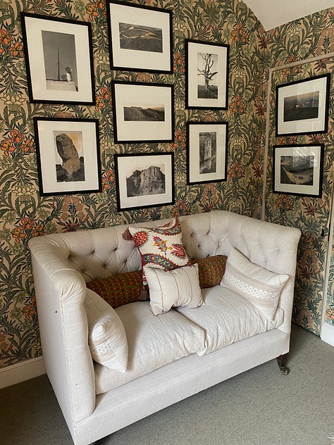 different rooms in the gunton arms covered in art