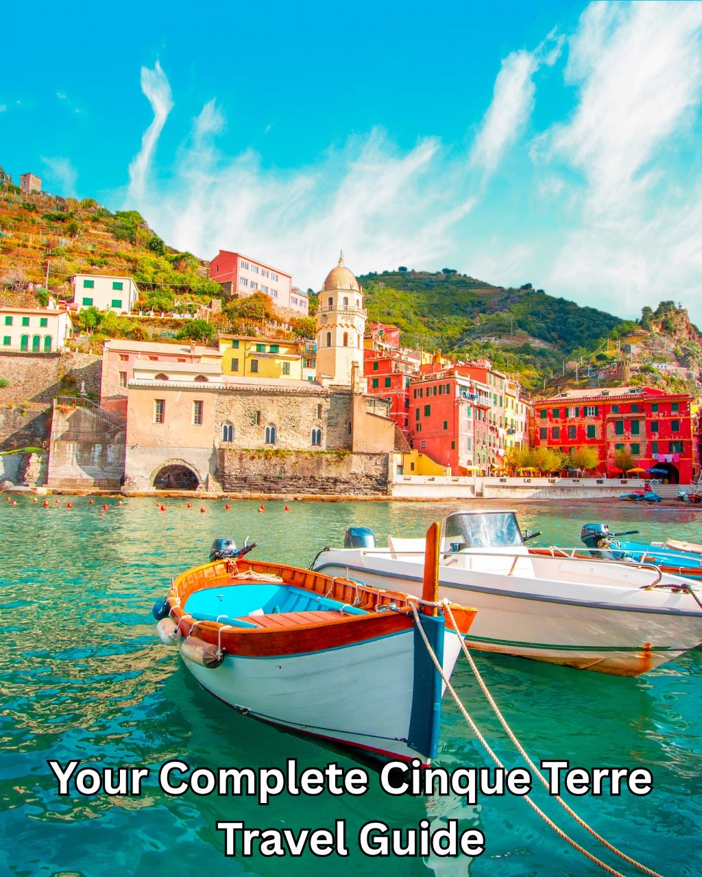 May be an image of Camogli and text that says 'ETT 편입어 오 Your Complete Cinque Terre Travel Guide'