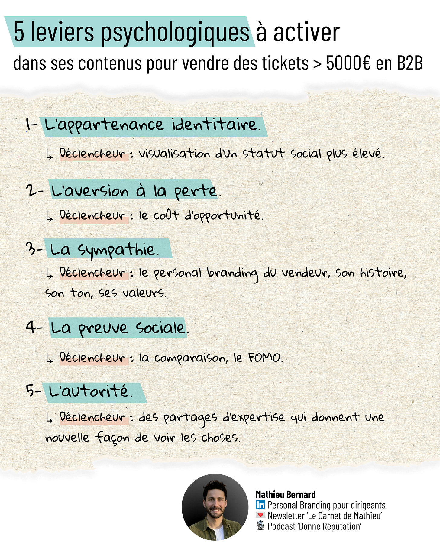 Les 5 leviers psychologiques à activer pour vendre des prestations supérieures à 5000€ en B2B