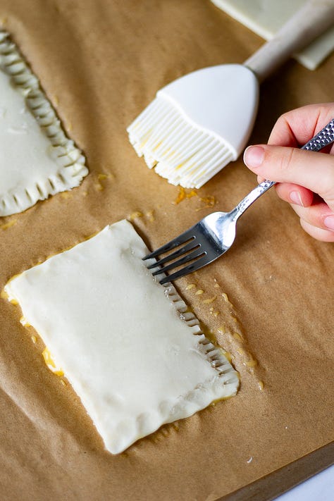 Homemade toaster pastries from pie crust and jam.