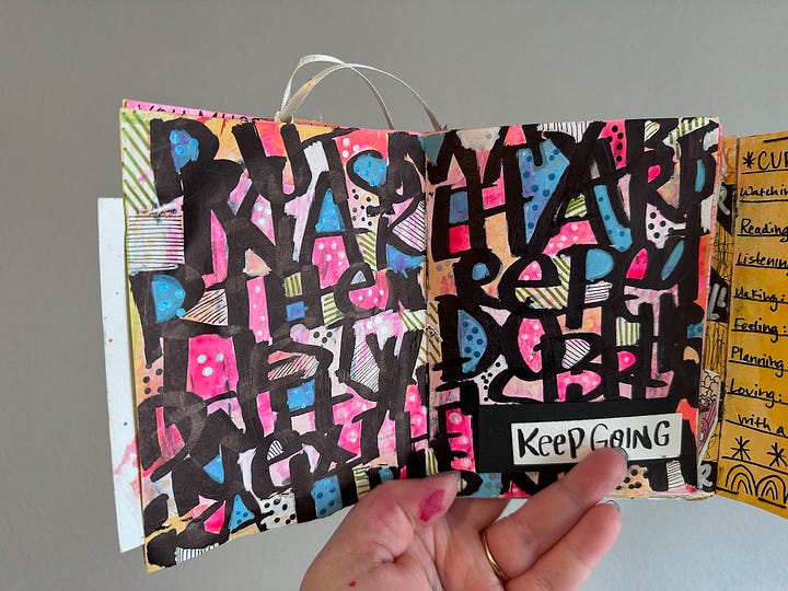 5 photos of mixed media artwork