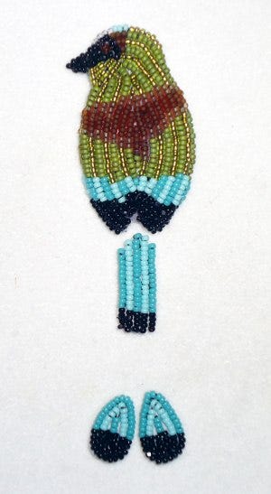 Custom Beaded Turquoise Browed Motmot earrings the lone beader mexico Custom Beaded Turquoise Browed Motmot earrings the lone beader mexico