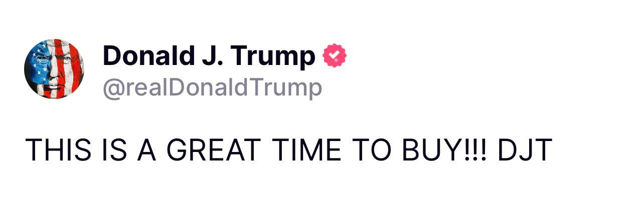 DogeDesigner on X: "🚨 BREAKING: President Trump says this is a great time  to buy. https://t.co/ixW72MvRJE" / X