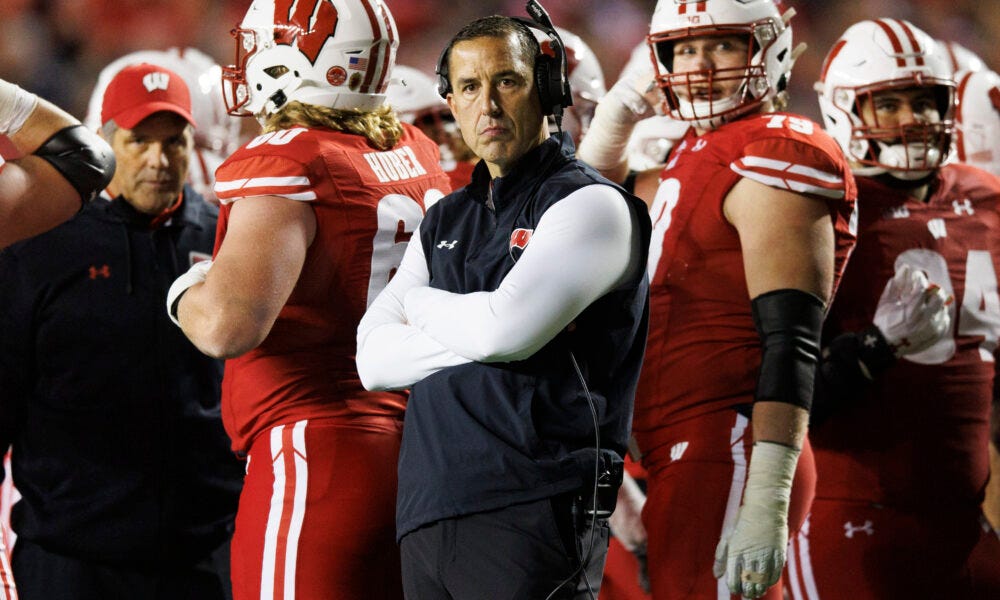 Wisconsin Badgers football head coach Luke Fickell on the sidelines vs. Ohio State