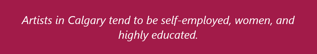 Artists in Calgary tend to be self-employed, women, and highly educated.