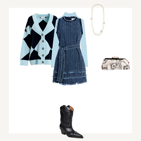 Capsule items for the Winter palette and a selection of resulting outfits