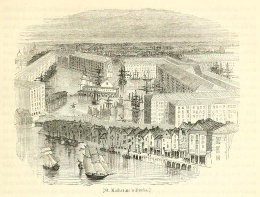 St Katherine's Docks from London vol 3 1842 Edited Charles Knight St Katherine's Docks from London vol 3 1842 Edited Charles Knight