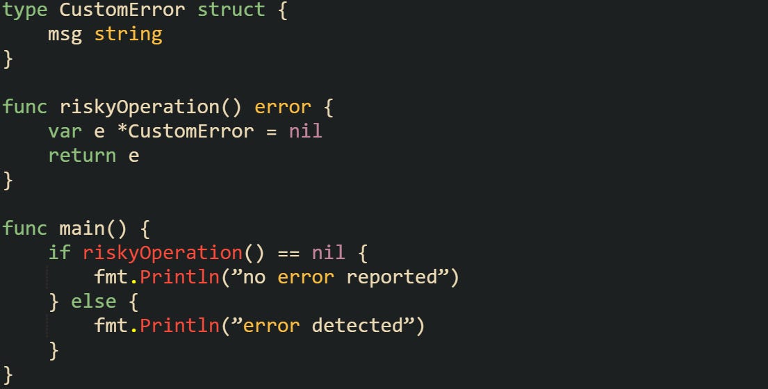 Interface Nil Checks in Go - Alexander Obregon's Substack