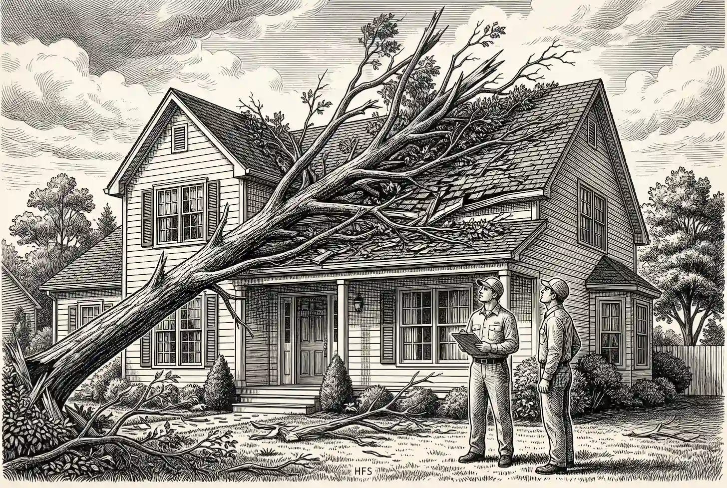 Emergency Response Team Evaluates Fallen Tree Emergency Response Team Evaluates Fallen Tree