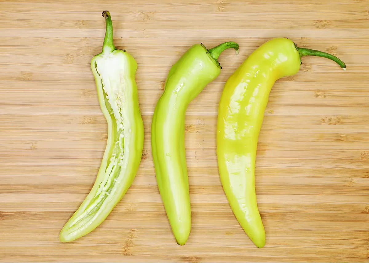 California chiles on cutting board