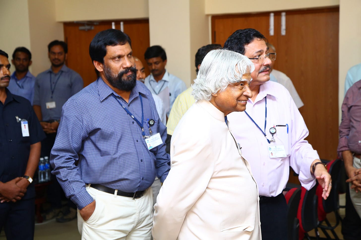 Dr. A.P.J. Abdul Kalam, IIST's Chancellor, with faculty during a campus visit. He assigned work, and followed up the next time he came. Dr. A.P.J. Abdul Kalam, IIST's Chancellor, with faculty during a campus visit. He assigned work, and followed up the next time he came.