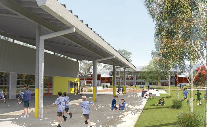 Artists’ impressions of the new primary school and public preschool for Calderwood. Pics supplied