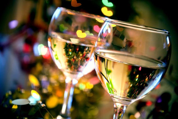 two glasses of wine