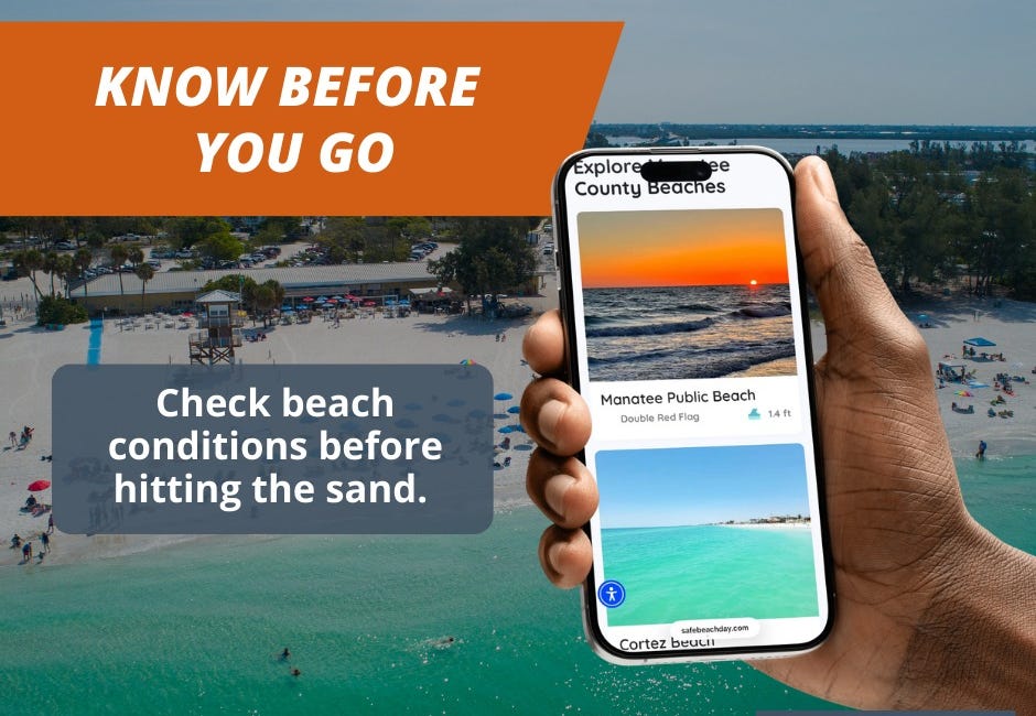 Manatee County Public Safety Reminds Beachgoers to Check Flag Warnings Before Entering the Water