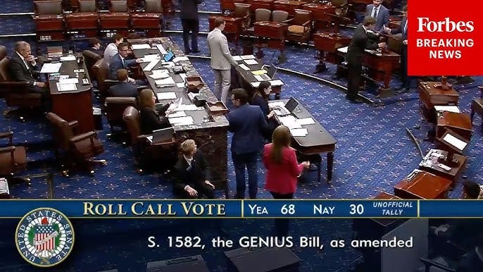 GENIUS Act, Landmark Crypto Regulation, Passed By Senate - YouTube