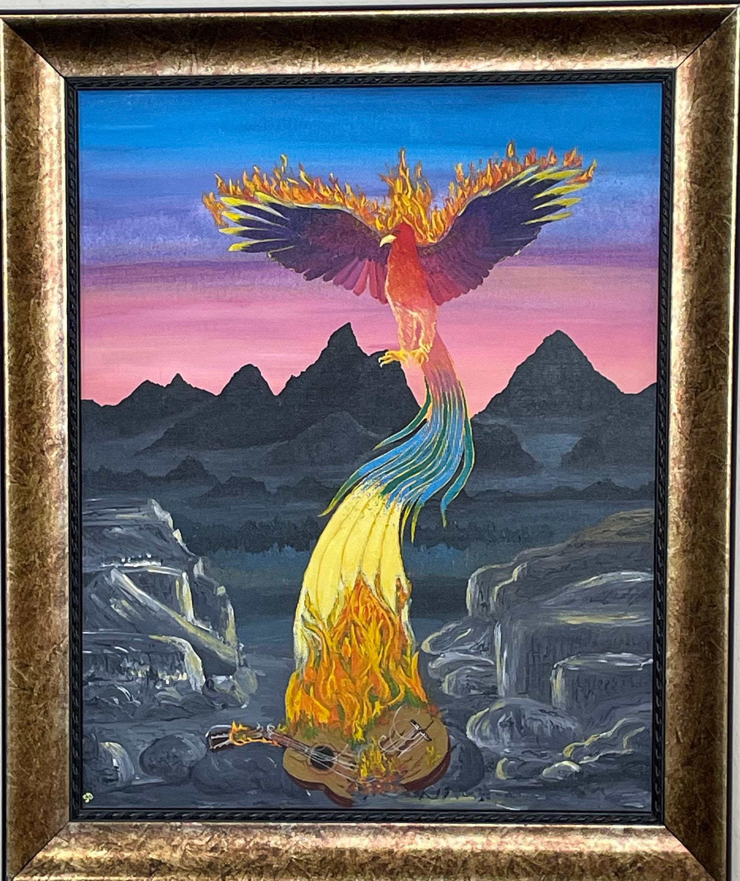 Ed's guitar smashed on the desert floor, a phoenix rising from the flames