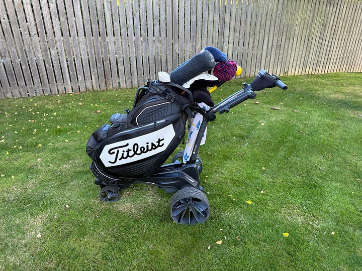 Stewart Q Follow and Motocaddy M7 GPS Remote