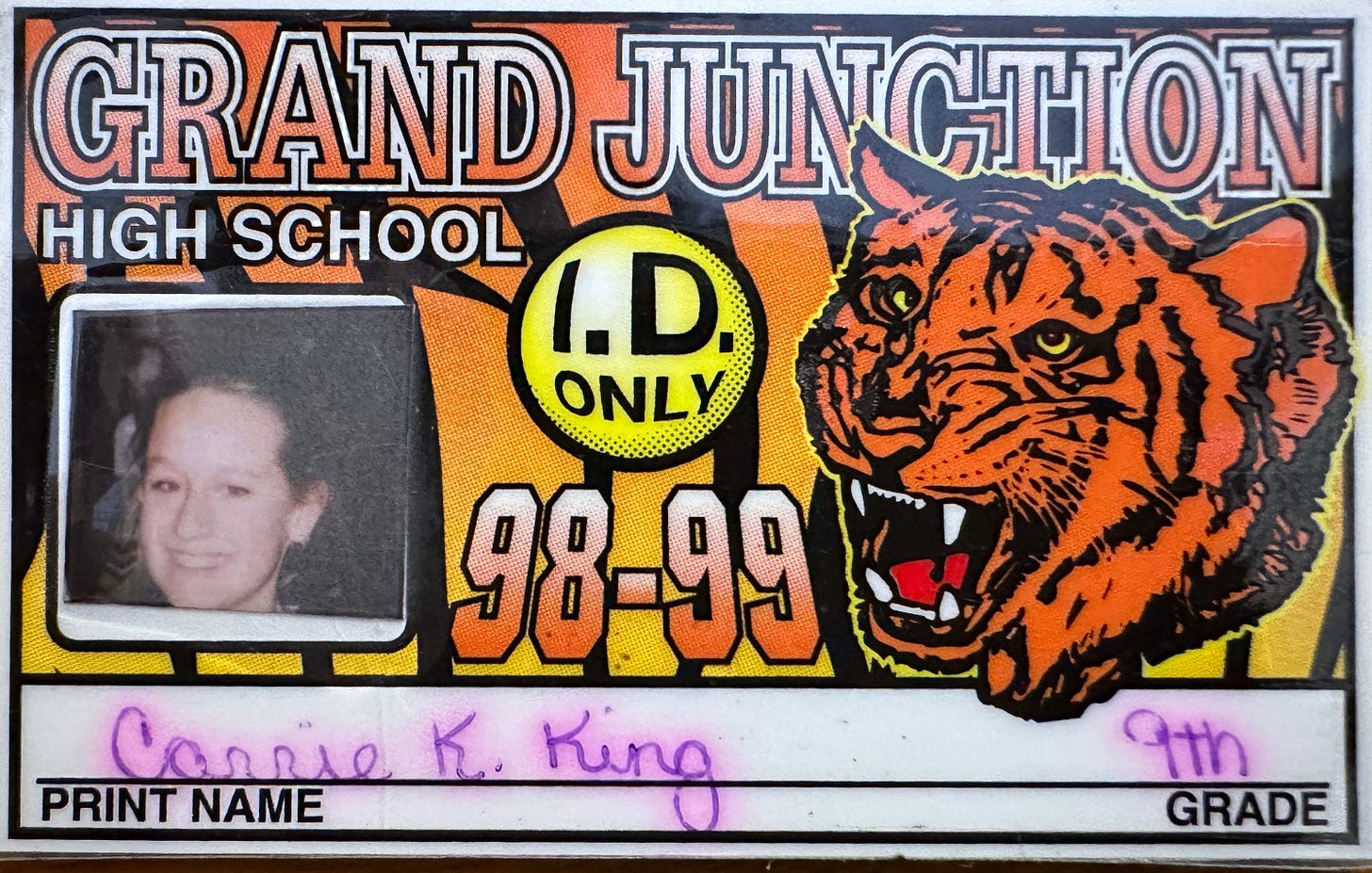 My freshman year public school ID