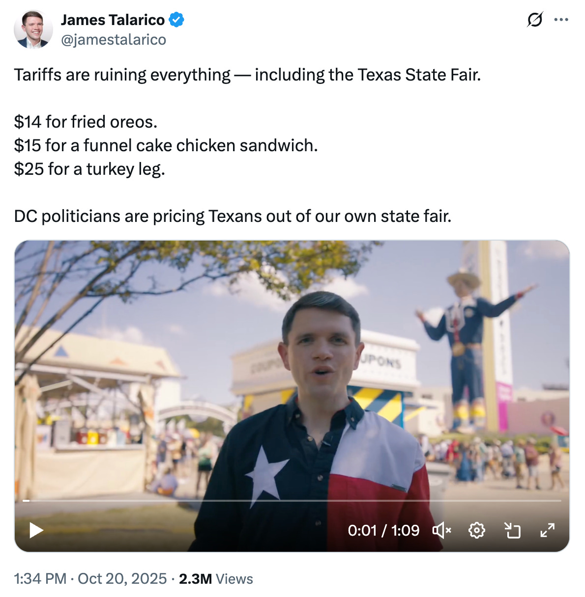 X post about fair prices