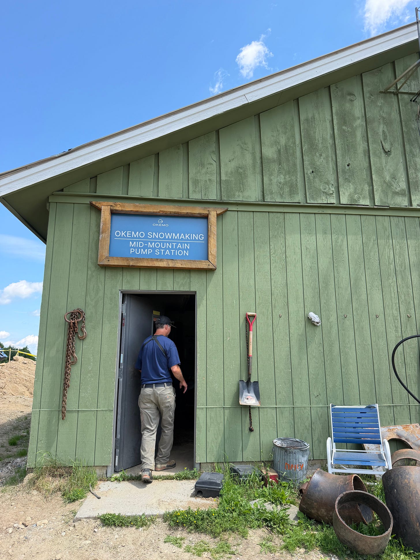 Charlie Hibbard, Okemo's head of snowmaking, explains the science and art of making snow during a media tour.