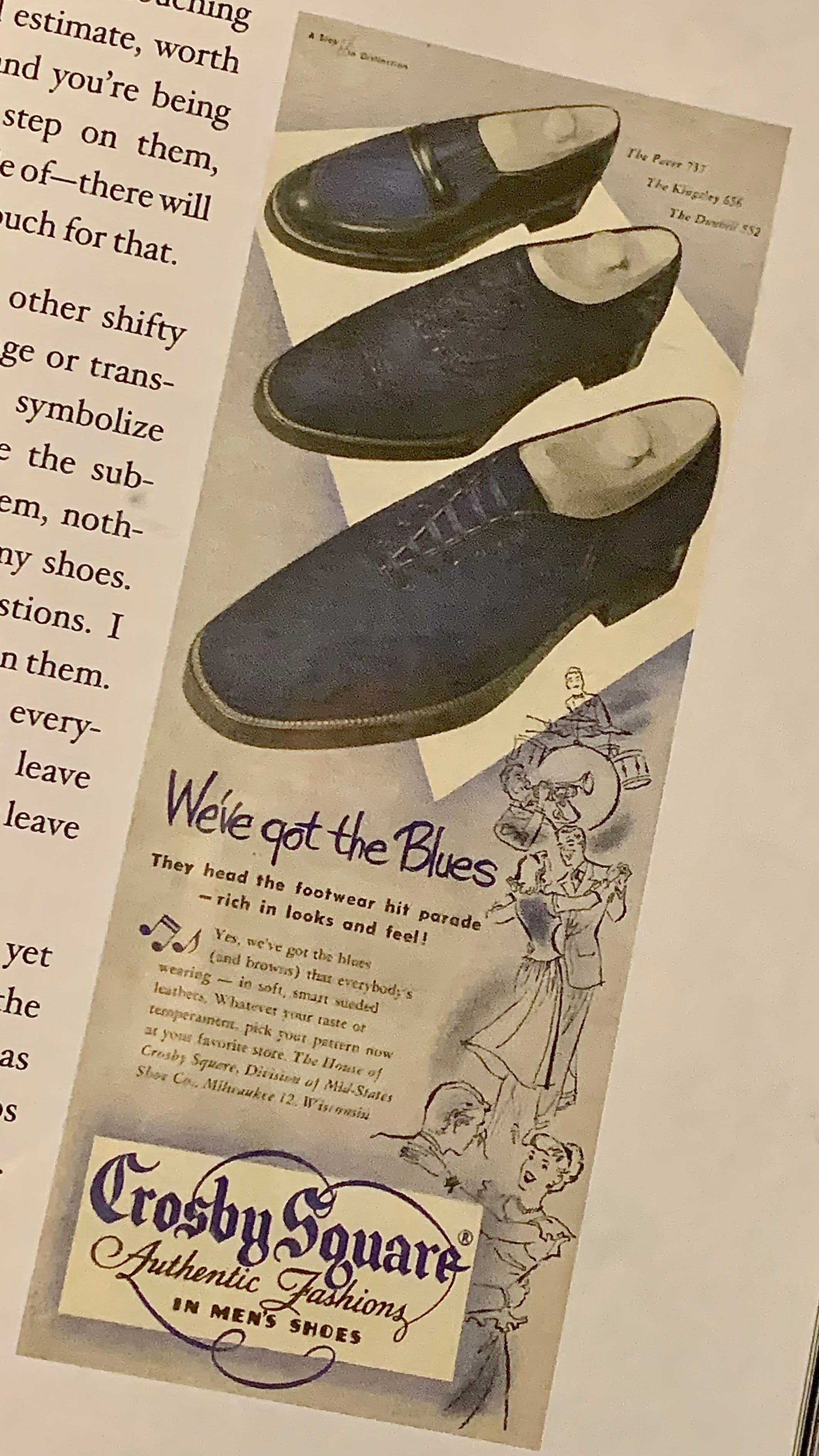 Ad for suede shoes